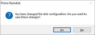Primo Ramdisk View/Edit Disk: Confirmation