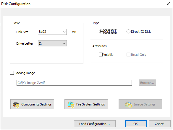 Primo Ramdisk View/Edit Disk: Dialog