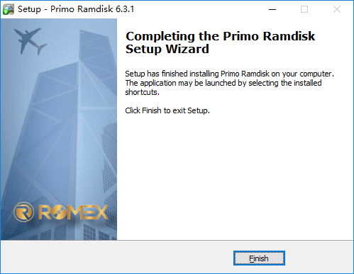 Primo Ramdisk Installation Wizard Page - Complete